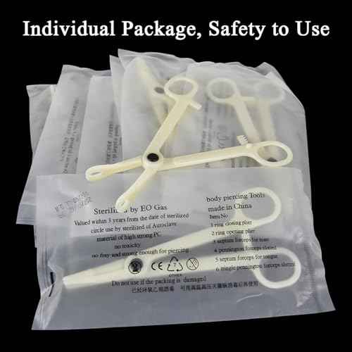 Piercing Kit 36Pcs Piercing Clamps Kit with 25Pcs Mixed 12G 14G 16G 18G 20G Ear Nose Piercing 2Pcs Piercing Clamps Forceps 6Pcs Clean Tools 2Pcs Gloves 1Pc Marker Pen for Piercing Tool