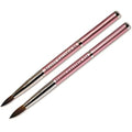 Beaute Galleria 2 Pieces Kolinsky Sable Round Acrylic Nail Art Brush Set, Manicure Detail Painting Nail Art Pen (Size 8, 12)