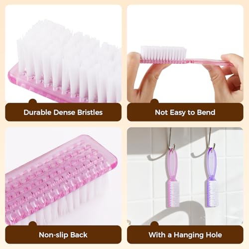 Heavy-Duty Nail Brush Set - 4 Pack Fingernail & Foot Scrubber