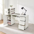 Professional Nail Manicure Table with Storage & Power Outlets