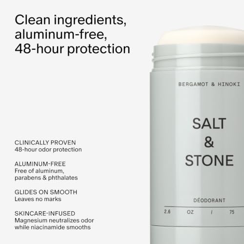 Salt & Stone Aluminum Free Deodorant with Seaweed & Bergamot - Pack of 2, 2.6 oz