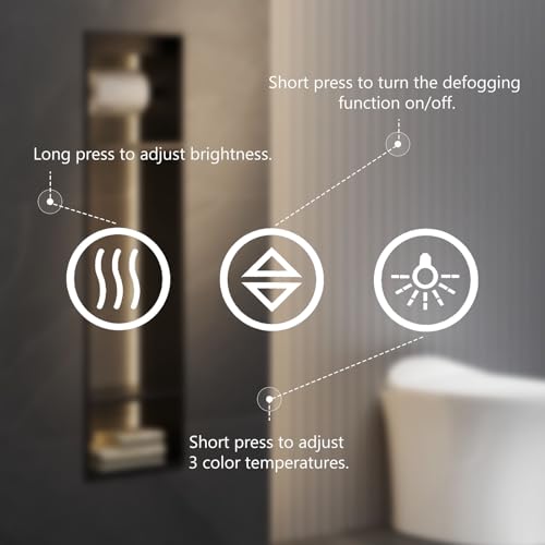 LED Bathroom Mirror 36x36 Anti-Fog Smart Vanity Light