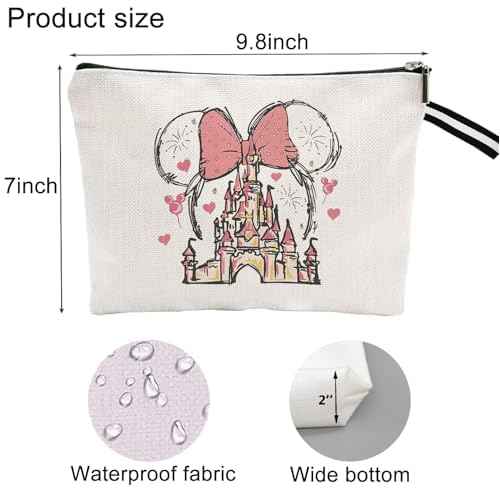 Charming Mini & Castle-Inspired Portable Cosmetic Bag - Travel-Ready Elegance Mini Themend Makeup Bag for Women Cartoon Portable Cosmetic bag Toiletry Pouch for Women Teen Girls