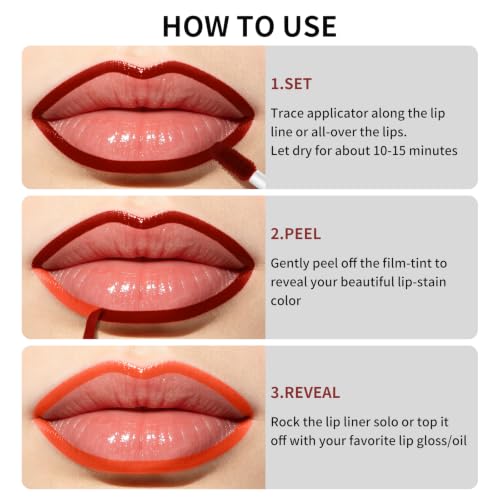 TENGLONG Waterproof Peel Off Lip Liner Stain - Rusty Red