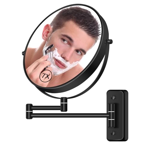 8" Wall Mounted Magnifying Mirror 1X/7X Makeup Shaving