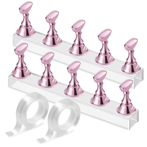 Pink Magnetic Nail Stand for Painting & Display - Press-On Nail Holder
