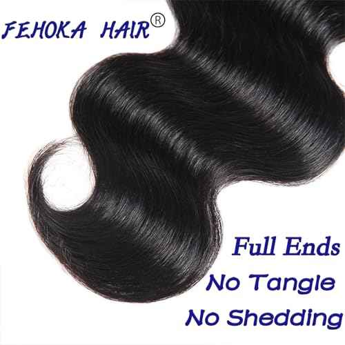 12A Body Wave Human Hair Bundles 18 20 22 Inch 100% Unprocessed Brazilian Virgin Hair Bundles Natural Black (18 20 22,Body Wave)
