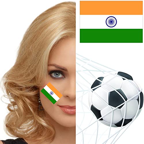 India Flag Temporary Tattoos 30 Sheets for Fans