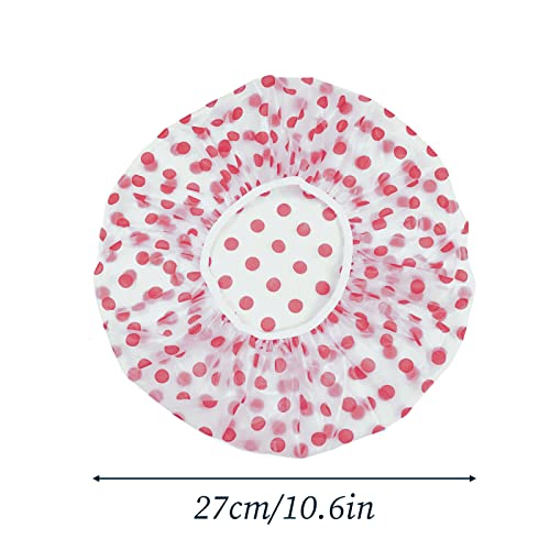 3-Pack Reusable Waterproof Shower Caps with Elastic Band
