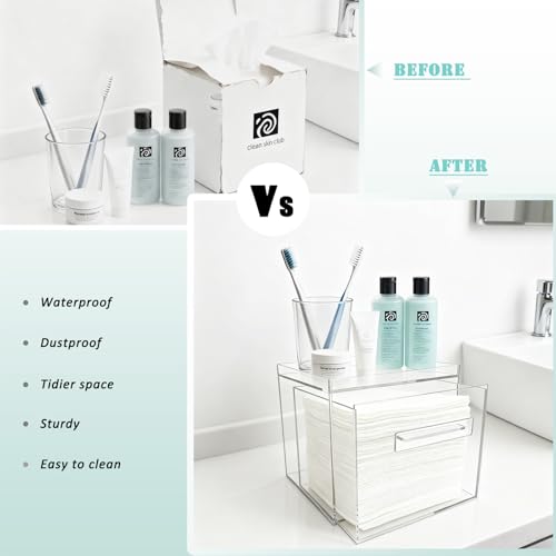 Acrylic Disposable Facial Towel Holder & Organizer Box