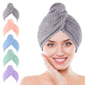 5-Pack Microfiber Hair Drying Towels - Fast-Drying Turbans for Women