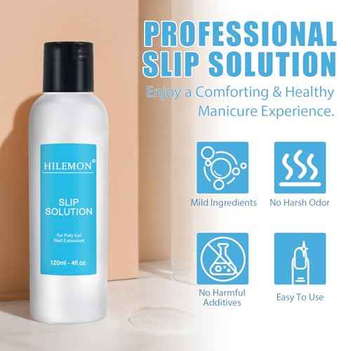 Poly Gel Slip Solution Set, Liquid with Dual-Ended Spatula Brush Glass Cup Cotton Pad, Anti-Stick Liquid Brushes Cleaning for Nail Extension Gel
