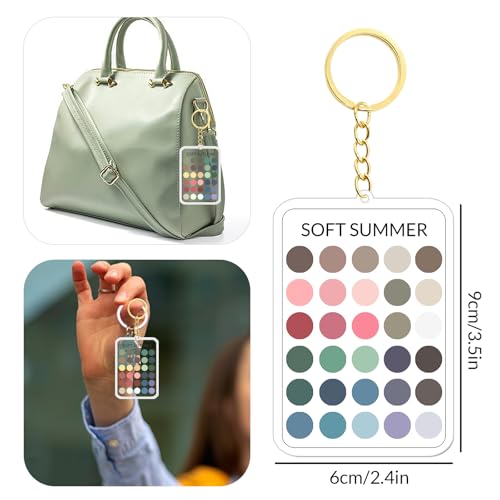 Clear Acrylic Color Analysis Swatches Keychain for Fashion Lovers