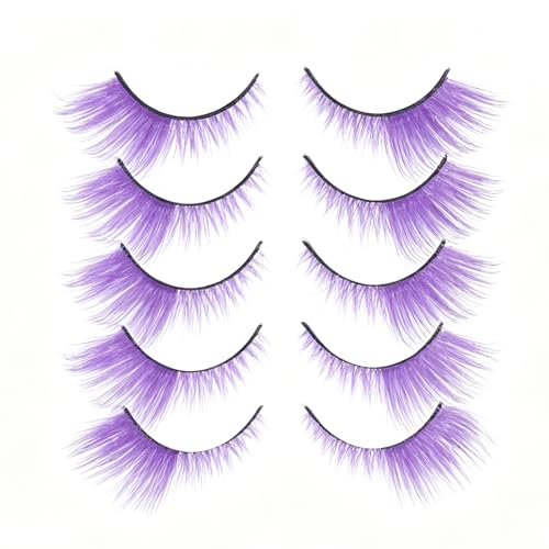 3D Faux Mink Colored False Lashes 5 Pairs 17-20mm