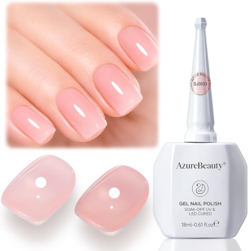 AZUREBEAUTY Jelly Pink Nude Pink Gel Nail Polish 18ML Sheer Natural Finish