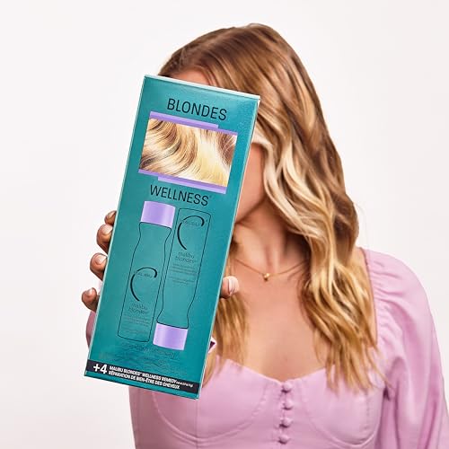 Malibu C Blondes Enhancing Shampoo and Conditioner (9 oz) - Moisturizing Purple Shampoo Set for Bleached, Highlighted, and Natural Blonde Hair - Remove Brass & Discoloration - Sulfate-Free