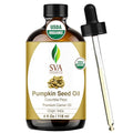 SVA Pumpkin Seed Oil Organic - 4 Fl Oz ? 100% Natural Cold Pressed Organic Pumpkin oil - for Face, Skin Care, Hair Care, Scalp Massage & Body Massage ? Carrier Oil with Dropper
