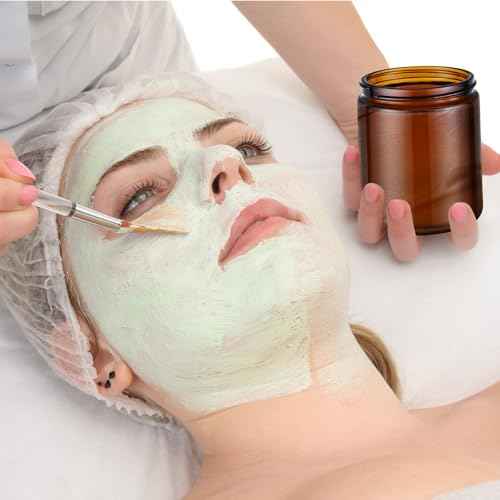 Tecohouse 8oz Amber Glass Jars with Lids, 3 Pack Candle Jars with Blank Labels, 250g Wide Mouth | Lotion Container for Sample, Cream, Lotion, Honey, Powder, Jelly | Home & Beauty