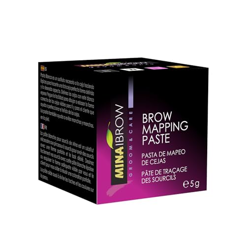 MINA White Mapping Brow Paste 5g | Draw Or Sketch The Right Shape Of The Eyebrow | Help To Perfect Your Brow Tinting, White Paste for Outlining & Fixation, Brow Mapping String, Eyebrow Contour