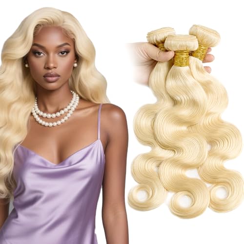 613 Blonde Body Wave Human Hair Bundles - 16, 18, 20 Inch
