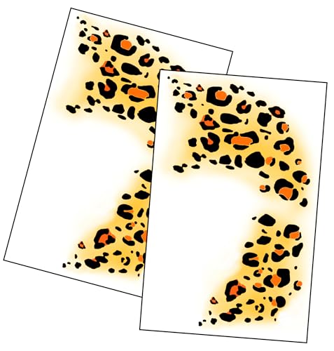 Leopard Face Tattoo Instant Facepaint Gold x2