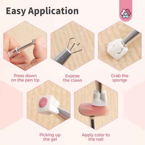 SAVILAND 100PCS Nail Sponges for Ombre: Nail Art Sponges with Storage Box Grabbing Pen Ombre Nail Sponge Gradient Nail Tools Aura Nails Ombre Nail Brush Accessories Supplies Home DIY Nail Art Salon