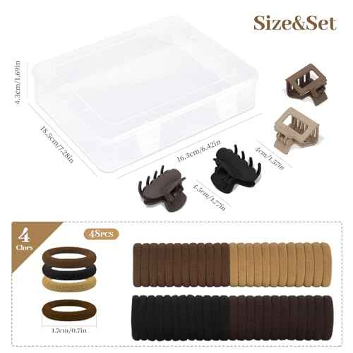 860Pcs Hair Accessories Set for Woman, Bow Hair Clips Hair Scrunchies Bobby Pins Claw Hair Clips Seamless Cotton Ponytail Holders Hair Ties Rubber Elastic Hair Bands with Organizer Box