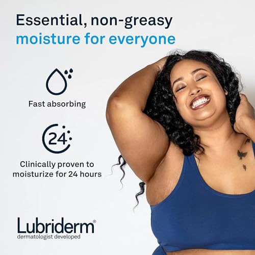 Lubriderm Daily Moisture Hydrating Unscented Body Lotion with Vitamin B5 for Normal to Dry Skin, Non-Greasy and Fragrance-Free Lotion. 1 fl. oz