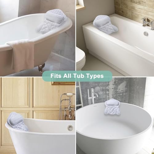 Bath Pillow with Suction Cups - Neck & Back Support