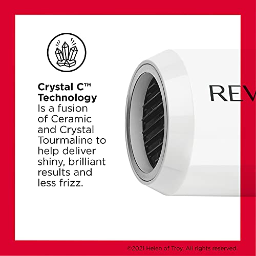 Revlon Crystal C + Ceramic Compact Hair Dryer | Long-Lasting Shine and Less Frizz