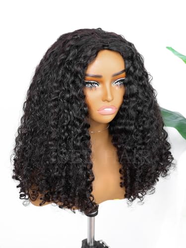ISEE Half Wig Human Hair 22" Burmese Curly Glueless 180% Density