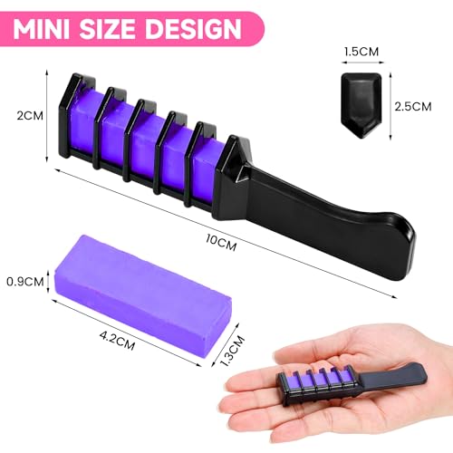10 Color Hair Chalk Comb - Washable Temporary Hair Dye for Kids