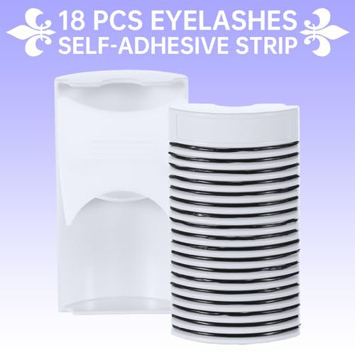 5 Pairs D Curl Eyelashes with 18 Self-Adhesive Strips