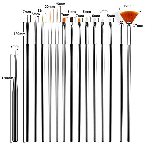 Artdone 31pc Nail Art Brush Set with Dotting & Liner Tools