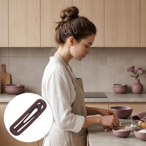 Metal Snap Hair Clips for Women, 12pcs Matte Rectangle Barrettes