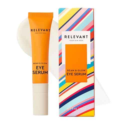 Relevant Beam and Glow Eye Serum - Hydrating Serum for All Skin Types - Vegan Skincare with Shea Butter and Niacinamide - Gluten Free - 0.5 oz