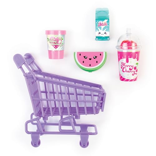 3C4G: Tiny Treats Trolley Lip Gloss Set with Scented Lip Glosses & Rolling Mini Shopping Cart for Girls Ages 8+