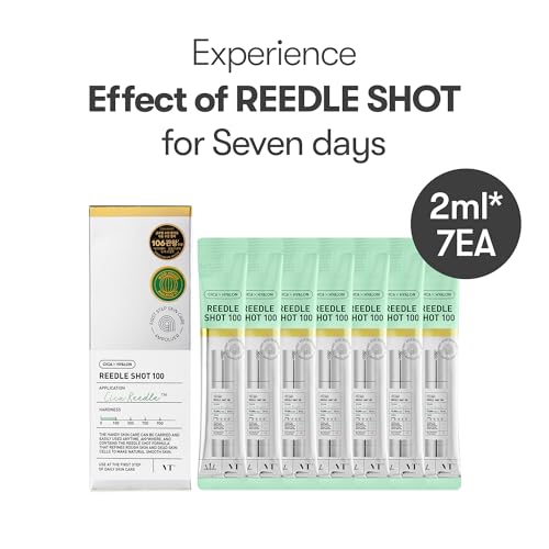 VT COSMETICS CICA Reedle Shot Ampouler | for Hydrated Skin 0.067Fl Oz*7 Pcs (2ml*7)