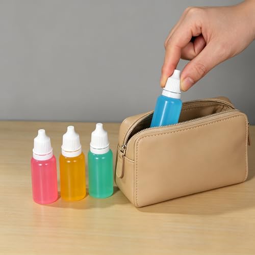 15ml Refillable Plastic Dropper Bottles Set with Funnel - Leak-Proof Travel Containers for Eye & Personal Care