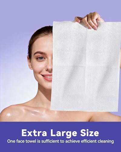 Jolly Care Disposable Face Towels 10x12 Inches, 50 Count, Soft & Absorbent