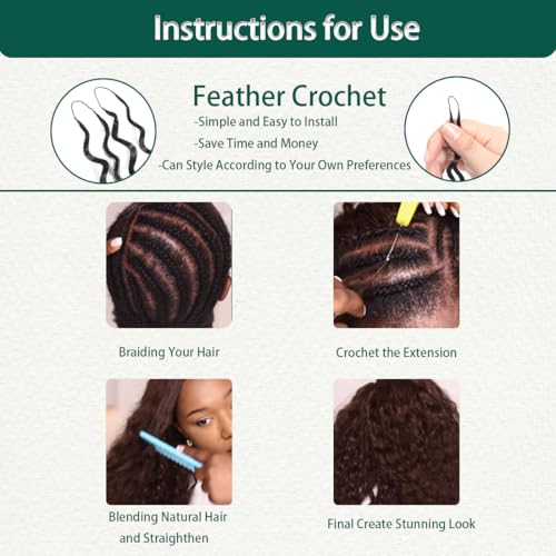 Deep Wave Human Hair Crochet Extensions - 16 Inch Knotless 60g