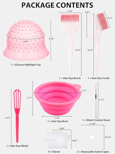 YOOVR 12-Piece Hair Highlighting Kit with Brush, Bowl & Cap