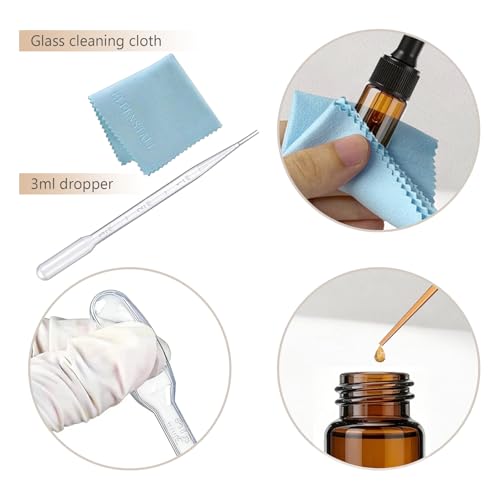 10ml Amber Glass Bottles with Dropper (10 Pack)