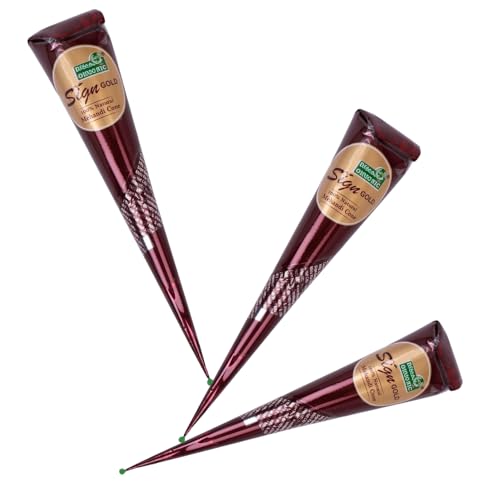 100% Natural Henna Hair Color Paste - Dark Brown, 3 Cones