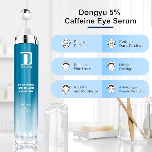 Caffeine Eye Cream for Dark Circles: Under Eye Cream Morning Skincare - Daily Eye Serum for Eyelids Puffiness