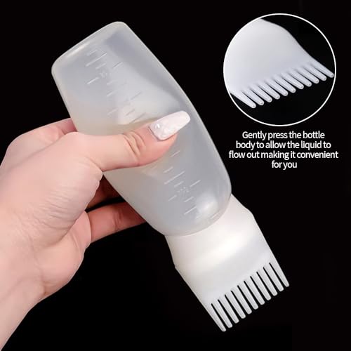 Ella & Sara 3-Piece Hair Dye Applicator Bottle Set with Comb Brush