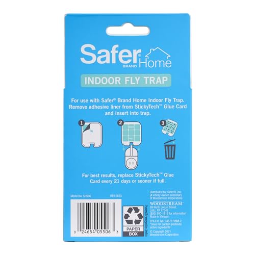 Safer Home SH506 Indoor Plug-in Fly Trap Refill Pack of 6 Glue Cards for SH502 Indoor Fly Trap