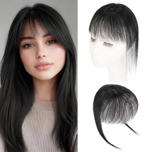 Clip in Bangs Human Hair - S-noilite 360° Cover Wispy Bangs