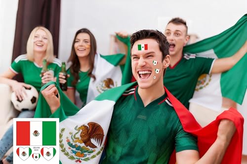 Mexican Flag Temporary Tattoos - 40 Pcs Waterproof