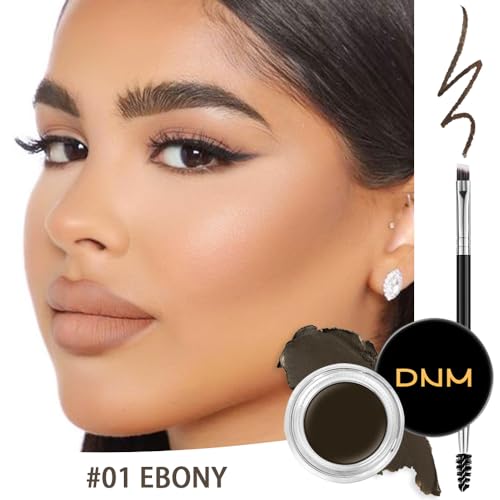 Eyebrow Stencil Kit with Pencil and Pomade - 10 Designs, Ebony